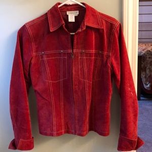 Coldwater Creek red leather jacket